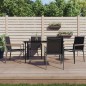vidaXL Juego de comedor para jardín 5 piezas acero y textilene negro vidaXL Juego de comedor para jardín 5 piezas acero y textilene negro