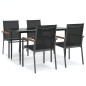 vidaXL Juego de comedor para jardín 5 piezas acero y textilene negro vidaXL Juego de comedor para jardín 5 piezas acero y textilene negro