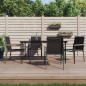 vidaXL Juego de comedor para jardín 5 piezas acero y textilene negro vidaXL Juego de comedor para jardín 5 piezas acero y textilene negro
