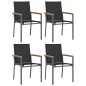 vidaXL Juego de comedor para jardín 5 piezas acero y textilene negro vidaXL Juego de comedor para jardín 5 piezas acero y textilene negro