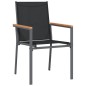 vidaXL Juego de comedor para jardín 5 piezas acero y textilene negro vidaXL Juego de comedor para jardín 5 piezas acero y textilene negro