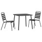 vidaXL Juego de comedor de jardín 3 piezas acero gris antracita vidaXL Juego de comedor de jardín 3 piezas acero gris antracita