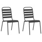 vidaXL Juego de comedor de jardín 3 piezas acero gris antracita vidaXL Juego de comedor de jardín 3 piezas acero gris antracita