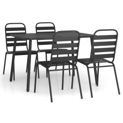 vidaXL Juego de comedor de jardín 5 piezas acero gris antracita