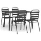 vidaXL Juego de comedor de jardín 5 piezas acero gris antracita vidaXL Juego de comedor de jardín 5 piezas acero gris antracita