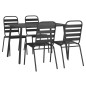 vidaXL Juego de comedor de jardín 5 piezas acero gris antracita vidaXL Juego de comedor de jardín 5 piezas acero gris antracita