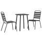 vidaXL Juego de comedor de jardín 3 piezas acero gris antracita vidaXL Juego de comedor de jardín 3 piezas acero gris antracita