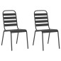 vidaXL Juego de comedor de jardín 3 piezas acero gris antracita vidaXL Juego de comedor de jardín 3 piezas acero gris antracita
