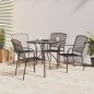 vidaXL Juego de comedor de jardín 5 piezas acero gris antracita vidaXL Juego de comedor de jardín 5 piezas acero gris antracita