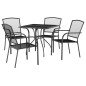 vidaXL Juego de comedor de jardín 5 piezas acero gris antracita vidaXL Juego de comedor de jardín 5 piezas acero gris antracita
