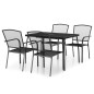 vidaXL Juego de comedor de jardín 5 piezas acero gris antracita vidaXL Juego de comedor de jardín 5 piezas acero gris antracita