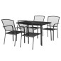 vidaXL Juego de comedor de jardín 5 piezas acero gris antracita vidaXL Juego de comedor de jardín 5 piezas acero gris antracita