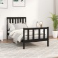 vidaXL Estructura de cama con cabecero madera de pino negro 100x200cm