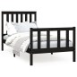 vidaXL Estructura de cama con cabecero madera de pino negro 100x200cm