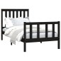 vidaXL Estructura de cama con cabecero madera de pino negro 100x200cm