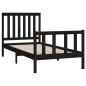 vidaXL Estructura de cama con cabecero madera de pino negro 100x200cm