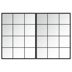 vidaXL Espejos de pared 2 uds metal negro 80x60 cm