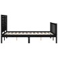 vidaXL Estructura cama de matrimonio con cabecero madera maciza negra vidaXL Estructura cama de matrimonio con cabecero madera maciza negra