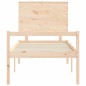vidaXL Cama para personas mayores con cabecero madera maciza 90x200 cm vidaXL Cama para personas mayores con cabecero madera maciza 90x200 cm