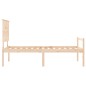 vidaXL Cama para personas mayores con cabecero madera maciza 90x200 cm vidaXL Cama para personas mayores con cabecero madera maciza 90x200 cm