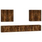vidaXL Set de muebles de TV 8 pzas madera contrachapada roble ahumado