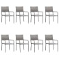 vidaXL Juego de comedor jardín 9 pzas ratán sintético acero gris negro
