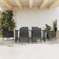 vidaXL Juego de comedor de jardín 7 pzas ratán sintético y acero negro