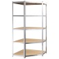 vidaXL Estantería 5 niveles 3 uds acero madera contrachapada plateado vidaXL Estantería 5 niveles 3 uds acero madera contrachapada plateado
