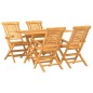 vidaXL Juego de comedor para jardín 5 piezas madera maciza de teca vidaXL Juego de comedor para jardín 5 piezas madera maciza de teca