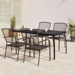 vidaXL Juego de comedor de jardín 5 piezas acero gris antracita