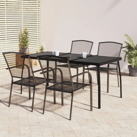 vidaXL Juego de comedor de jardín 5 piezas acero gris antracita