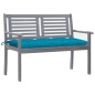 vidaXL Banco de jardín 2 plazas madera eucalipto gris y cojín 120 cm vidaXL Banco de jardín 2 plazas madera eucalipto gris y cojín 120 cm