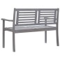 vidaXL Banco de jardín 2 plazas madera eucalipto gris y cojín 120 cm vidaXL Banco de jardín 2 plazas madera eucalipto gris y cojín 120 cm