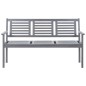 vidaXL Banco de jardín 3 plazas madera eucalipto gris y cojín 150 cm vidaXL Banco de jardín 3 plazas madera eucalipto gris y cojín 150 cm