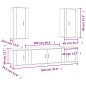 vidaXL Set de muebles de TV 5 pzas madera contrachapada gris hormigón