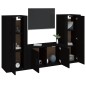 vidaXL Set de muebles para TV 3 piezas madera contrachapada negro