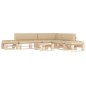 vidaXL Muebles de palets 6 pzas y cojines madera pino impregnada vidaXL Muebles de palets 6 pzas y cojines madera pino impregnada