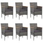 vidaXL Juego de comedor de jardín 7 piezas ratán sintético gris