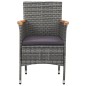 vidaXL Juego de comedor de jardín 7 piezas ratán sintético gris