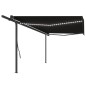 vidaXL Toldo manual retráctil con LED gris antracita 5x3,5 m vidaXL Toldo manual retráctil con LED gris antracita 5x3,5 m