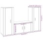 vidaXL Set de muebles para TV 3 piezas madera contrachapada negro