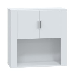 vidaXL Armario pared madera contrachapada blanco brillo 80x33x80 cm