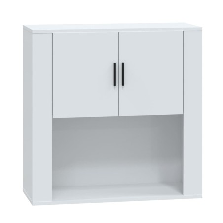 vidaXL Armario pared madera contrachapada blanco brillo 80x33x80 cm