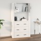 vidaXL Armario pared madera contrachapada blanco brillo 80x33x80 cm vidaXL Armario pared madera contrachapada blanco brillo 80x33x80 cm