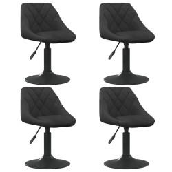 vidaXL Sillas de comedor giratorias 4 unidades terciopelo negro