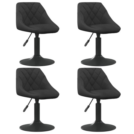 vidaXL Sillas de comedor giratorias 4 unidades terciopelo negro