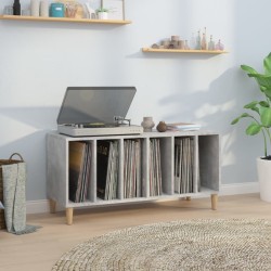 vidaXL Mueble discos madera contrachapada gris hormigón 100x38x48 cm