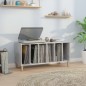 vidaXL Mueble discos madera contrachapada gris hormigón 100x38x48 cm