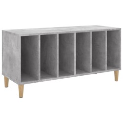 vidaXL Mueble discos madera contrachapada gris hormigón 100x38x48 cm