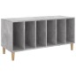 vidaXL Mueble discos madera contrachapada gris hormigón 100x38x48 cm